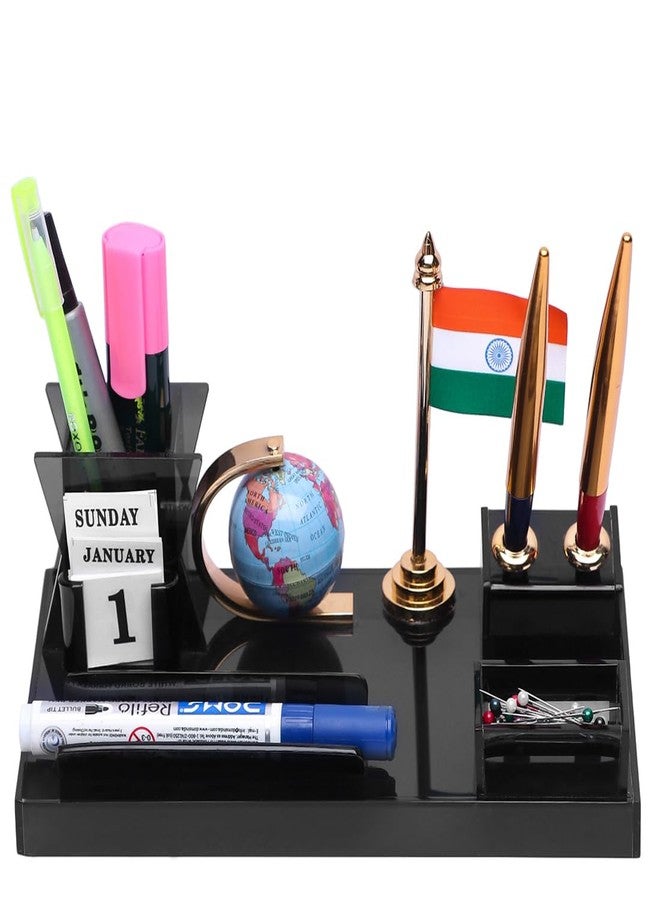 WOOD HOUSE Wooden Pen Stand with Calendar & Mobile Stand for Office Table, Pen Holder 100 Years Calendar, New Year Calendar 2024 for Office Table | Lifetime Infinite Perpetual Desk Calendar (WH-62N) - Image 2