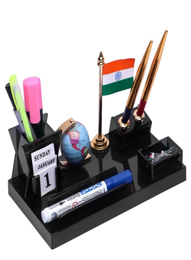 WOOD HOUSE Wooden Pen Stand with Calendar & Mobile Stand for Office Table, Pen Holder 100 Years Calendar, New Year Calendar 2024 for Office Table | Lifetime Infinite Perpetual Desk Calendar (WH-62N) - Image 3
