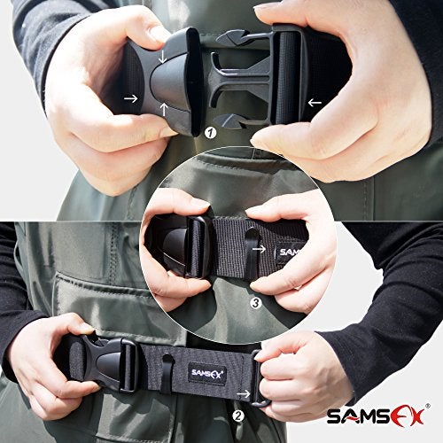 SAMSFX 2" Adjustable Fishing Wader Belt Duty Wading Belts Fits to 55" Waist Straps (2" Wader Belt) - Image 4