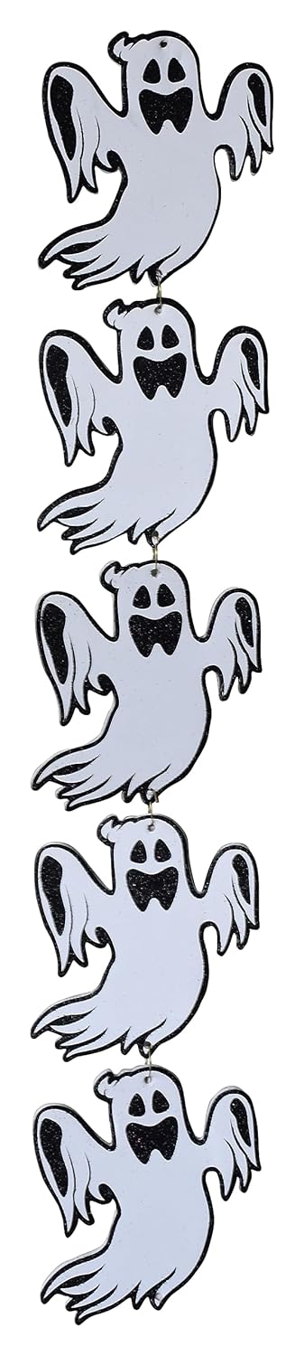 My Party Suppliers Jagmag Halloween 5 Ghost Hanging White Set Suit 5 Halloween Hanging Halloween Party Hanging Charm Lip Gloss Makeup Skeleton Ghost White Pumpkin Decor Halloween Party Hanging  - Image 1