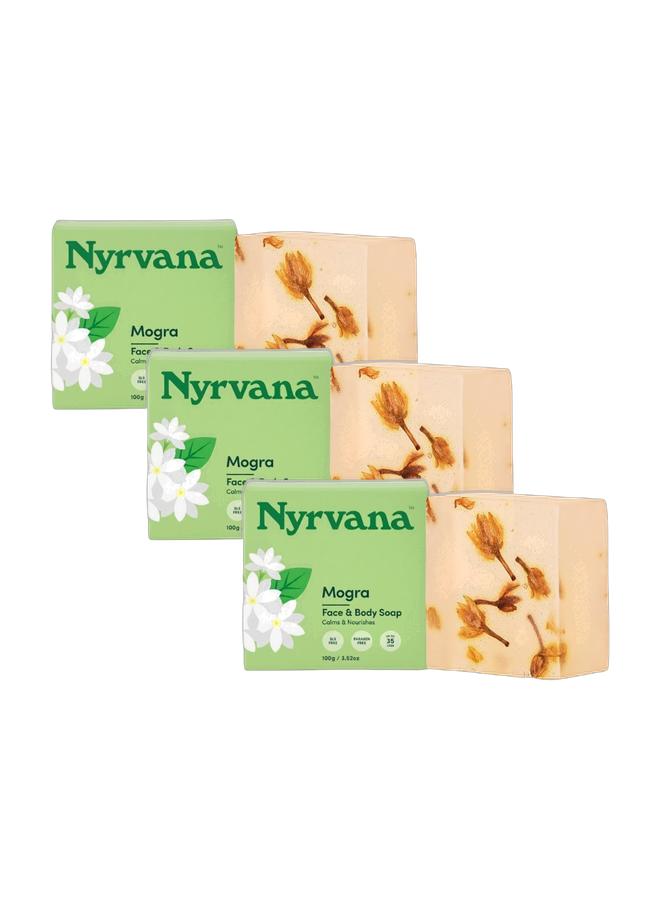 Nyrvana Floral Soap Bar - Mogra (Jasmine) - For Long-Lasting Fragrance - Natural Handmade Gentle Face & Body Bathing Bar, SLS & Paraben Free - 100g - Image 1