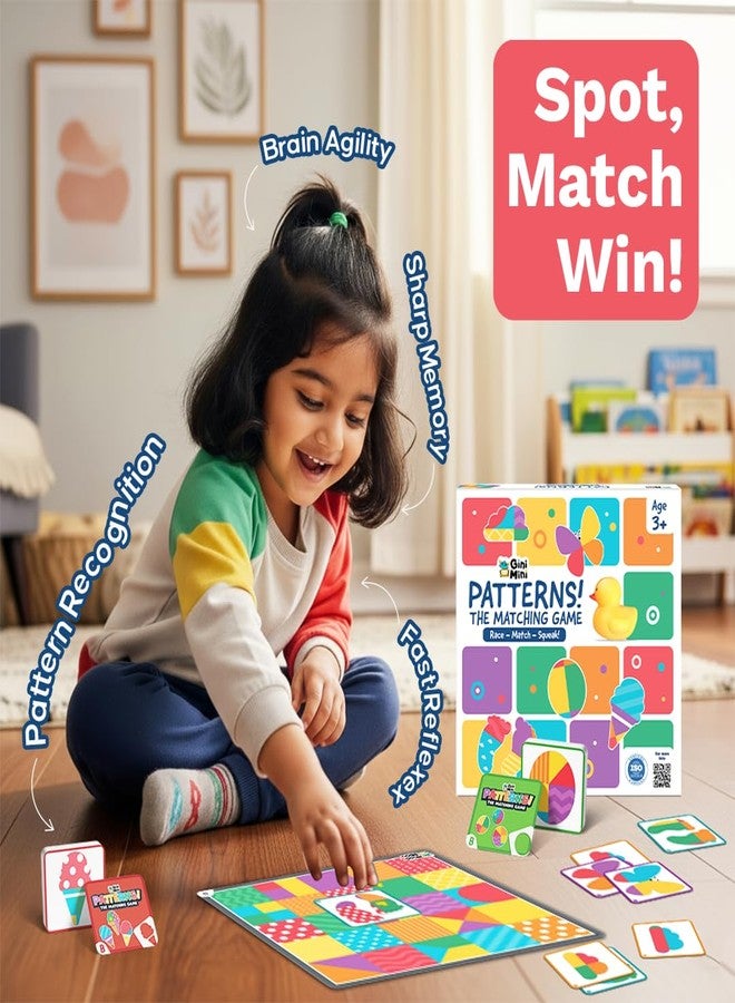 GiniMini Pattern! The Matching Activity Set for Kids 3 4 5 | Fast-Paced Shape Spotting Game with Buzzer | Fun Preschool Educational Toy for Focus, Attention & Visual Recognition | Party Game Gift - Image 4