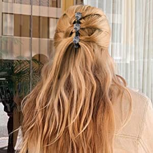 FAVELA Braided Hair Clips, 4 Pack Pearl Hair Clip for Girls, Fashion Hair Style Accessories for Women, Butterfly Braid Duckbill Clips with 3 Small Clips,Styling Hairpins - Image 4