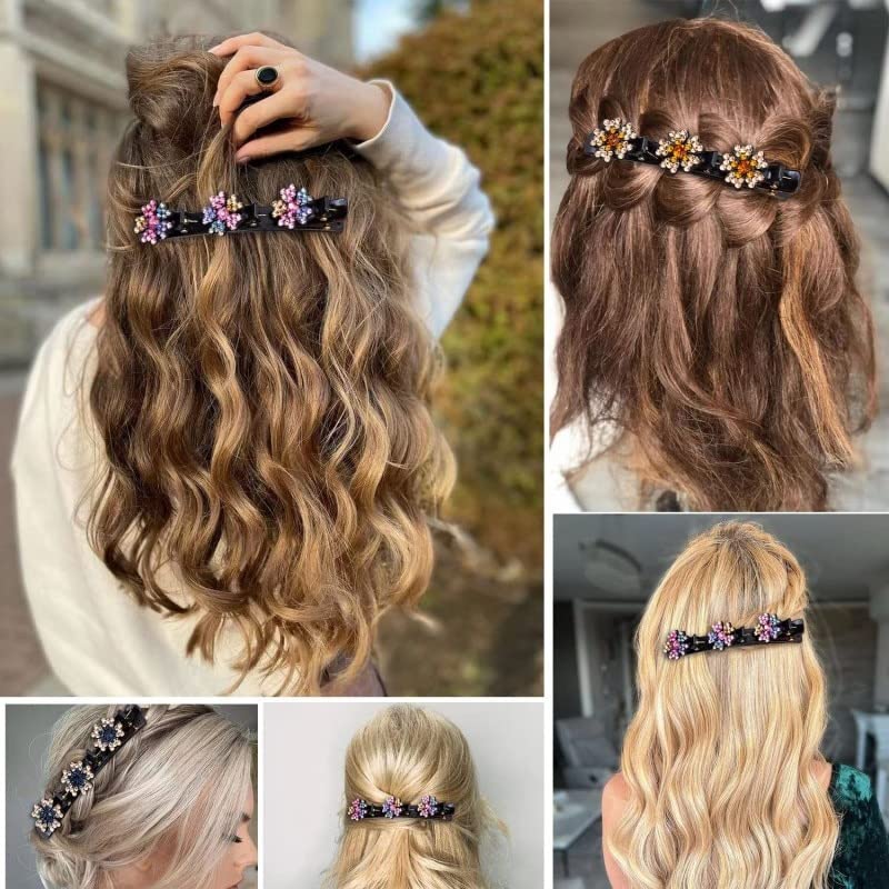 FAVELA Braided Hair Clips, 4 Pack Pearl Hair Clip for Girls, Fashion Hair Style Accessories for Women, Butterfly Braid Duckbill Clips with 3 Small Clips,Styling Hairpins - Image 5