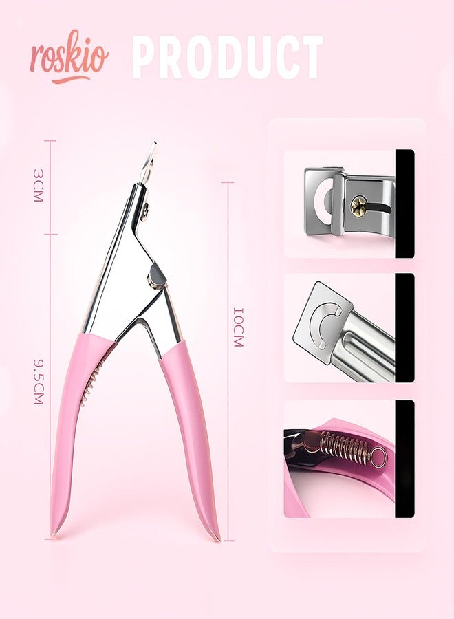 Roskio Nail Clippers Acrylic Nail Cutter Acrylic UV Gel False Nail Tips Edge U Clipper Cutter Manicure Tools Trimmers Nail Art Tools Acrylic Nail Clippers - Image 2