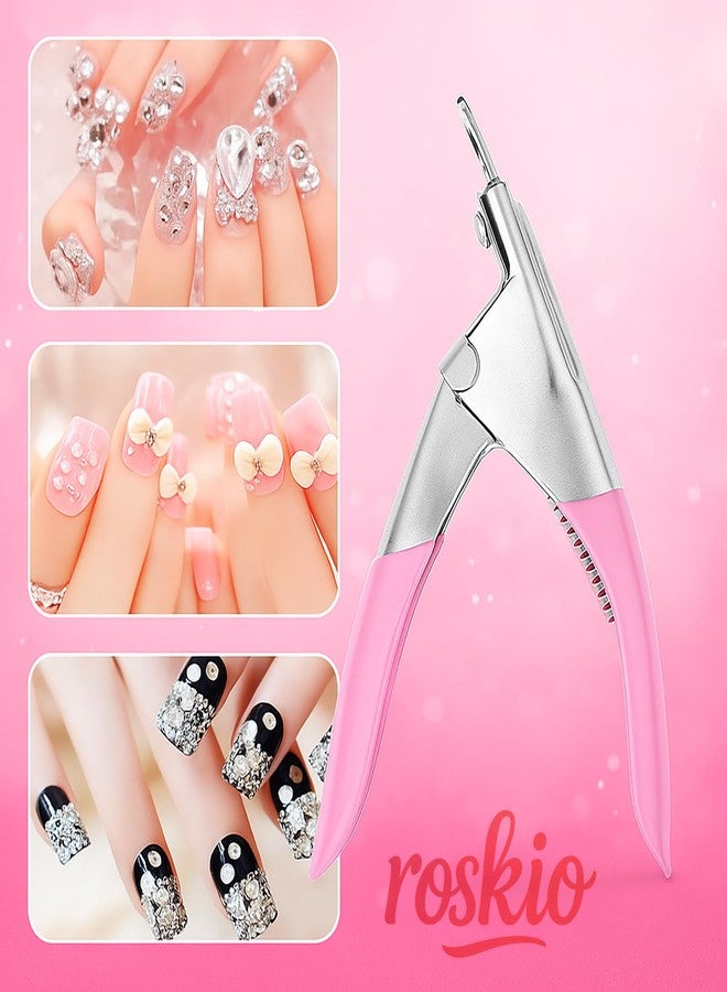 Roskio Nail Clippers Acrylic Nail Cutter Acrylic UV Gel False Nail Tips Edge U Clipper Cutter Manicure Tools Trimmers Nail Art Tools Acrylic Nail Clippers - Image 3
