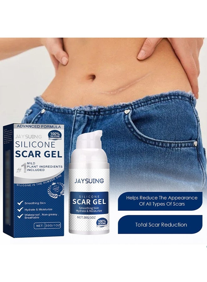 Jaysuing Silicone Scar Gel,Scar Cream,Scar Removal,Scar Treatment, Scar Removal Cream For C-Section, Stretch Marks, Acne, Surgery, Effective for Both Old And New Scars 30G - Image 2