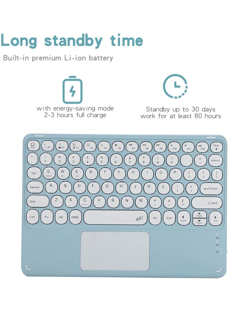 حافظة لوحة مفاتيح باللغتين العربية والإنجليزية لهاتف جالاكسي تاب إس 9 بلس 2023 12.4 بوصة ، حافظة لوحة مفاتيح قابلة للفصل مع حامل قلم مفتاح دائري ريترو لوحة مفاتيح ملونة لطيفة - Image 5