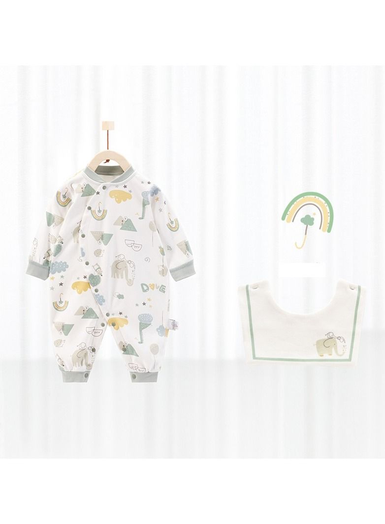 Loquat Baby Unisex Cotton Cozy Cute Jumpsuit With Bib