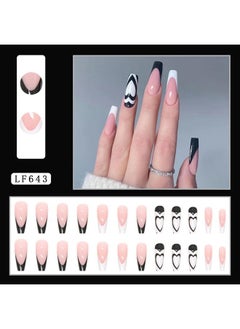 LF643 Peach Heart French Nail