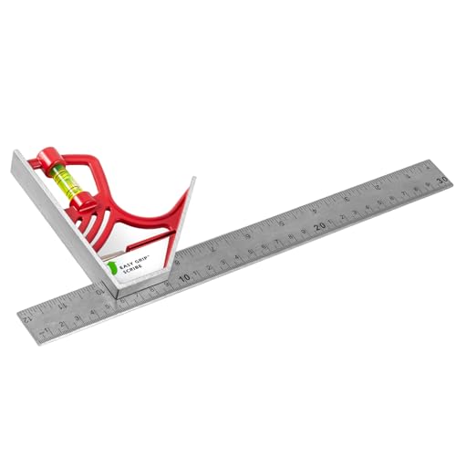 Kapro - 325M Magnetic Lock Combination Square - with 5 Finely Milled Sides - Features Stainless Steel Scribe, Easy to Read Vial + Belt Holster - Includes Centimeters and Inches - 12” - Image 1