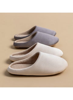 Jorunb Mens Women Cozy House Slippers with Anti-Slip Sole for Indoor and Outdoor Wear  Slip-on House Shoes White  - Image 5