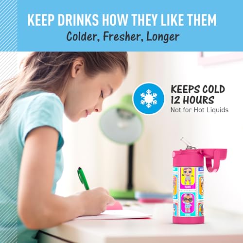 THERMOS FUNTAINER Water Bottle with Straw - 12 Ounce - Kids Stainless Steel Vacuum Insulated Water Bottle with Lid, L.O.L Surprise - Image 5
