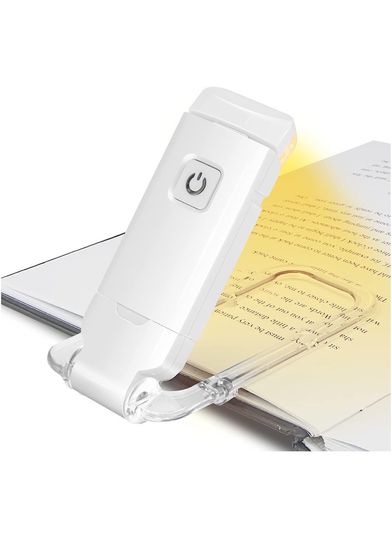 Generic - USB Rechargeable Book Reading Light, Warm White + Daylight, LED Eye Care Clip on Book Light for Reading in Bed (White) - Image 1