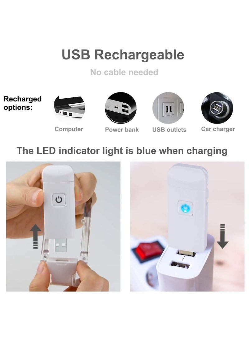 Generic - USB Rechargeable Book Reading Light, Warm White + Daylight, LED Eye Care Clip on Book Light for Reading in Bed (White) - Image 1