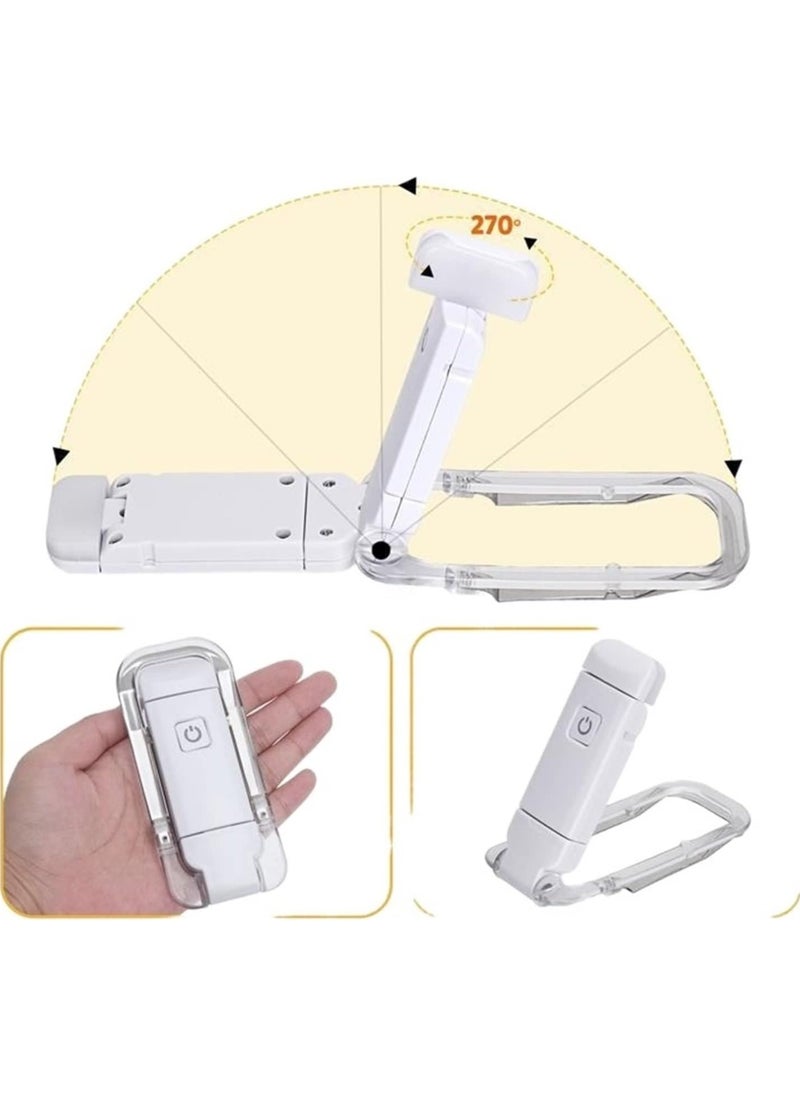 Generic - USB Rechargeable Book Reading Light, Warm White + Daylight, LED Eye Care Clip on Book Light for Reading in Bed (White) - Image 1
