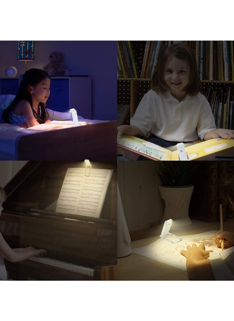 Generic - USB Rechargeable Book Reading Light, Warm White + Daylight, LED Eye Care Clip on Book Light for Reading in Bed (White) - Image 1