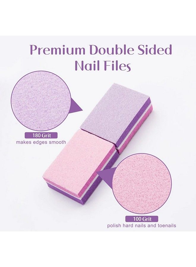 CGBE Mini Nail Buffer Block 180100 Grit Sponge Nail Polish Sanding Buffer Strips Nail File Blocks Manicure Tools 50Pcs (Pinkpurple) - Image 3