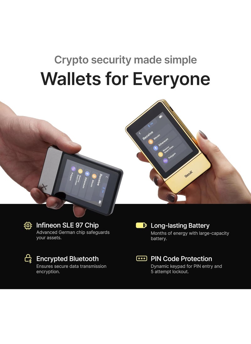 SecuX - SecuX Neo X - Crypto Wallet w/Intuitive Touchscreen, Bluetooth & USB-C, Manage Bitcoin, Ethereum, NFTs, Tokens, & Cryptocurrency with Zero-Trust Security and User-Friendly Interface - Image 1