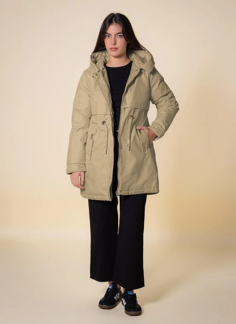 SHAPES HOODED PUFFER JACKET