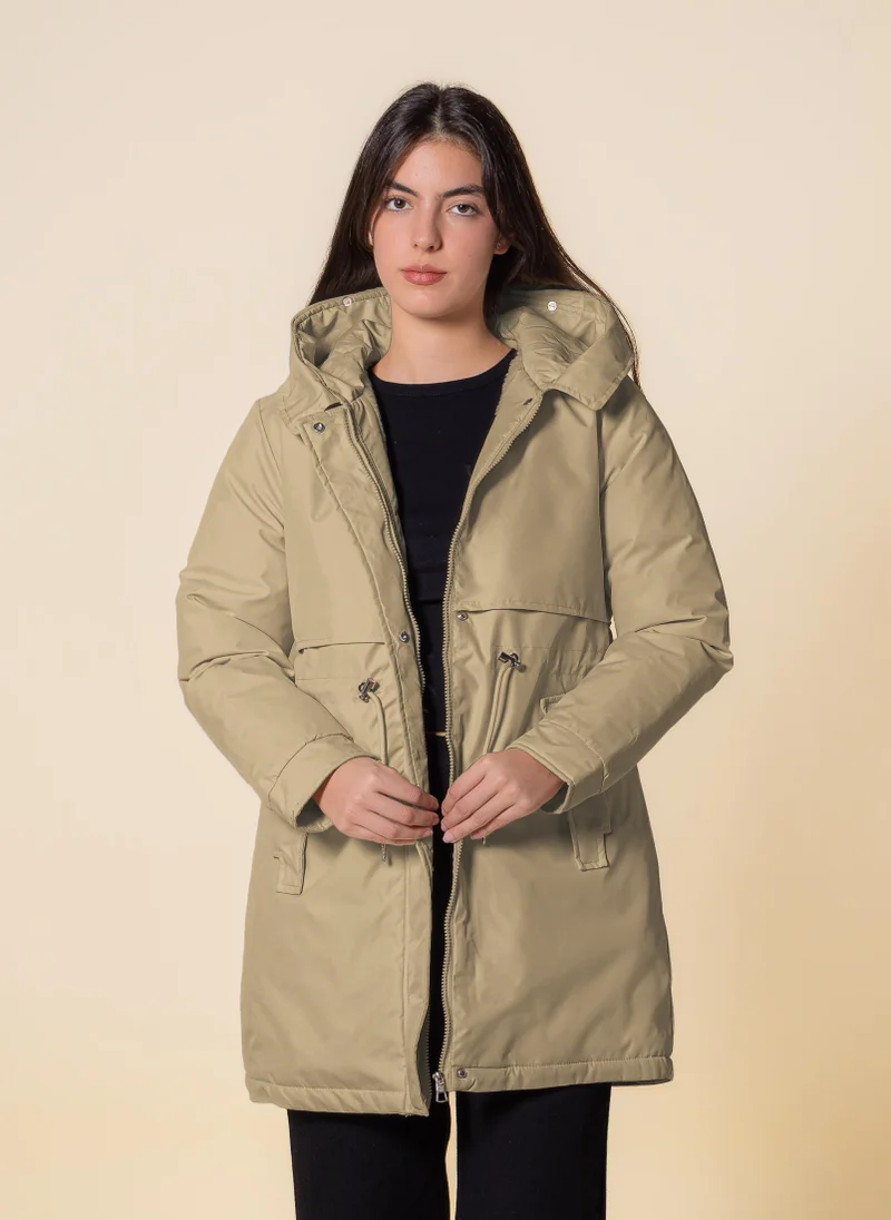 SHAPES HOODED PUFFER JACKET