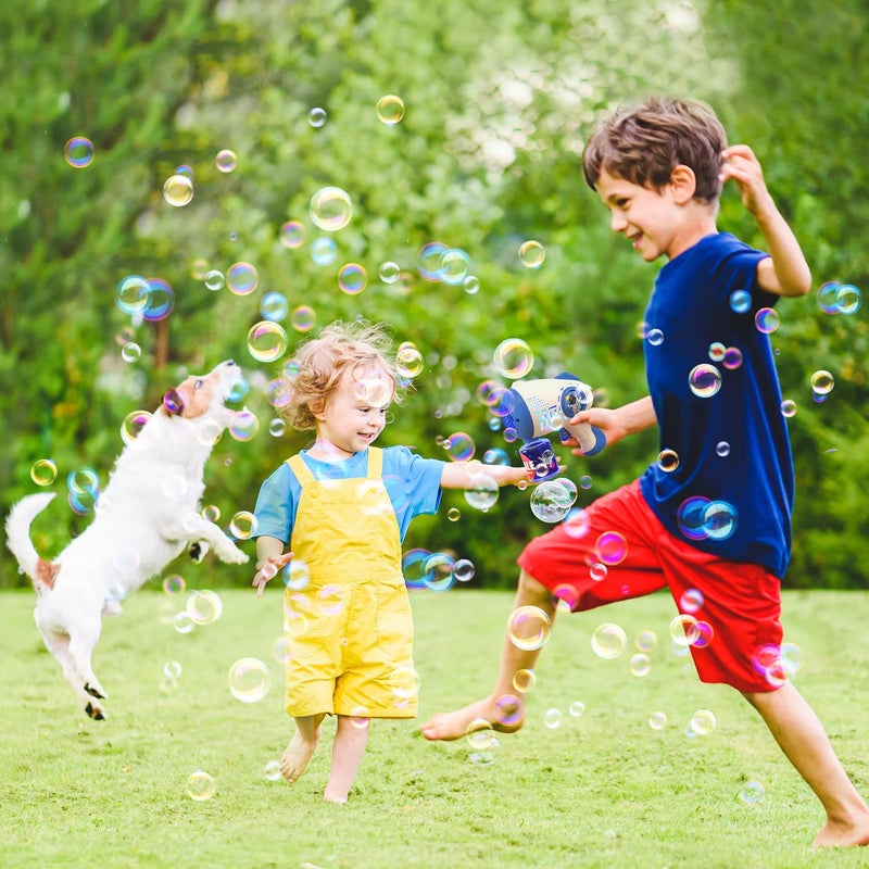 Eaglestone 2 Bubble Gun for Kids, Light Up Bubble Machine for Toddlers, 8 Hole Blower with 4 Refill, Automatic Bubble Maker for Bubble Blaster,Outdoor Toys, Birthday,Christmas Party Favor Gift - Image 3
