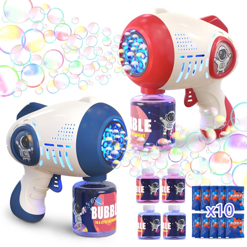 Eaglestone 2 Bubble Gun for Kids, Light Up Bubble Machine for Toddlers, 8 Hole Blower with 4 Refill, Automatic Bubble Maker for Bubble Blaster,Outdoor Toys, Birthday,Christmas Party Favor Gift - Image 1