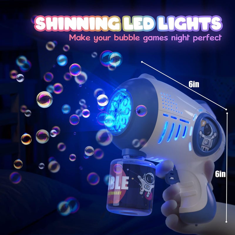 Eaglestone 2 Bubble Gun for Kids, Light Up Bubble Machine for Toddlers, 8 Hole Blower with 4 Refill, Automatic Bubble Maker for Bubble Blaster,Outdoor Toys, Birthday,Christmas Party Favor Gift - Image 2