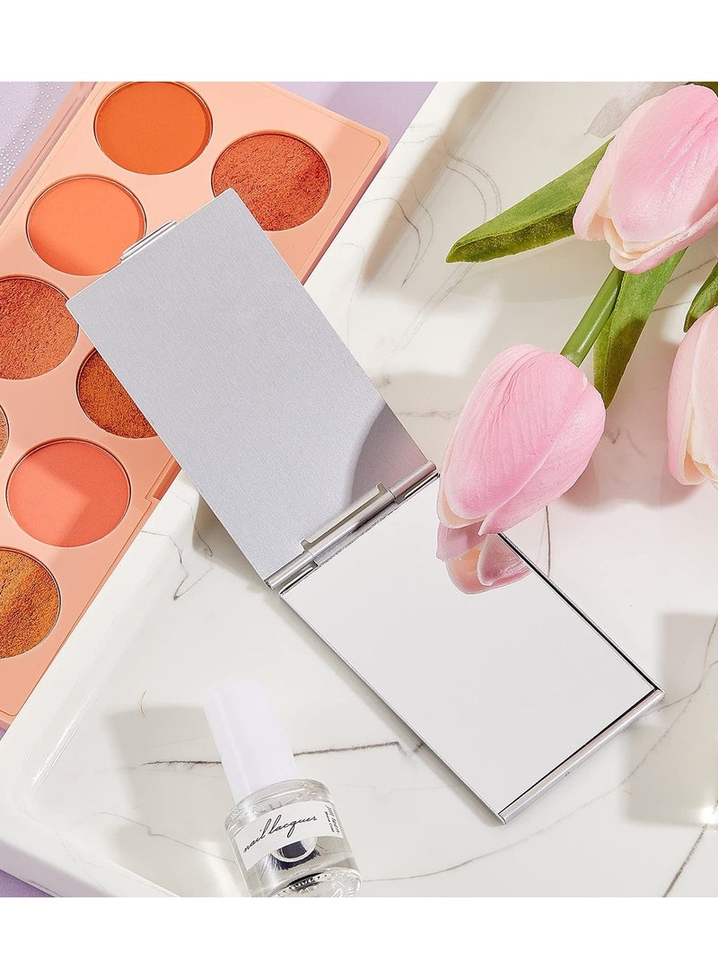 Small Makeup Folding Mirror, Travel Mirror Portable, Rectangle Compact Mirror, Stand up Mirror, Compact Mirror, 4 Pcs Portable Vanity Mirror for Women Girls - Image 3