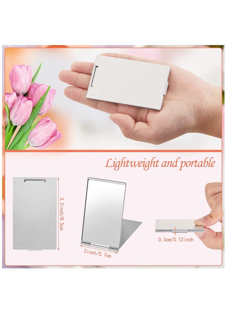 Small Makeup Folding Mirror, Travel Mirror Portable, Rectangle Compact Mirror, Stand up Mirror, Compact Mirror, 4 Pcs Portable Vanity Mirror for Women Girls - Image 2