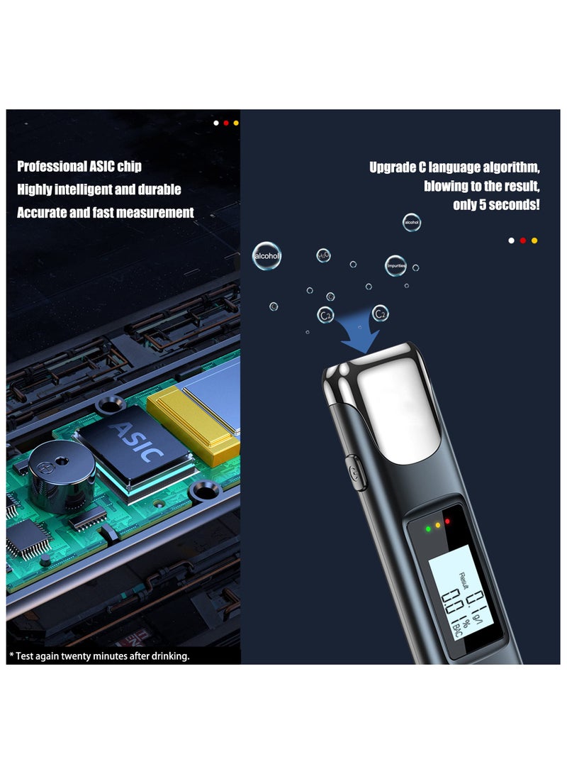 SYOSI Non-Contact Breathalyzer, Professional-Grade Accuracy, USB Rechargeable, Portable Contactless Breath Alcohol Tester with LCD Digital Display for Home Party Personal & Professional Use - Image 5