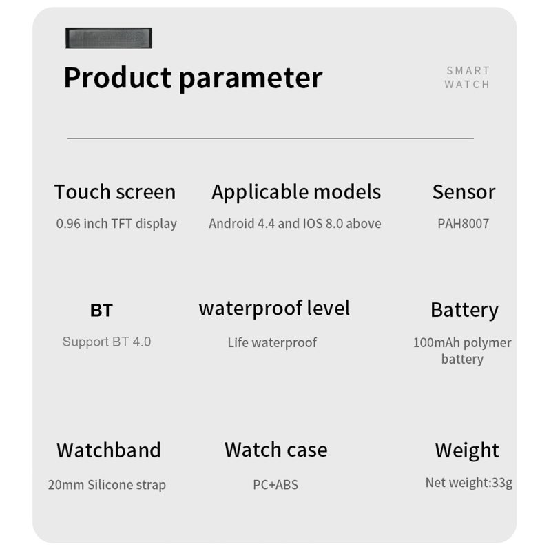 OCEAN 2 Anti-fatigue Sports Smart Watch 0.96'' TFT Single-Touch Screen Sleep/Heart Rate/Blood Pressure Monitor Multiple Sports Mode Message/Call Reminder Compatible with Android iOS - Image 5