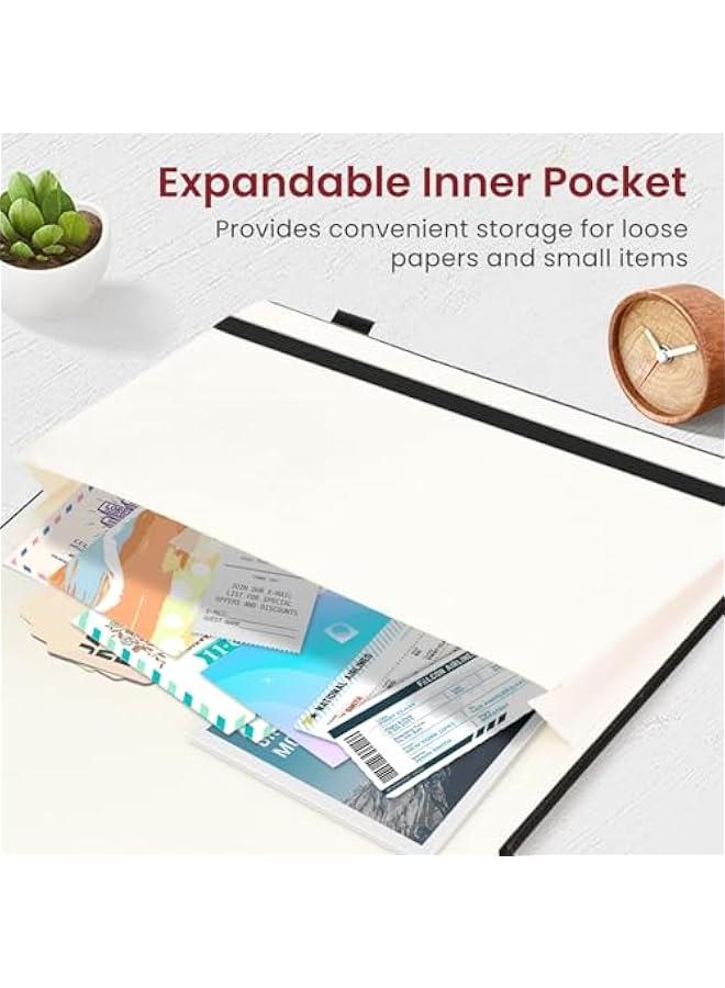 Arabest Lined Journal Notebook for Women & Men, Hardcover Leather Journal for writing, A5 College Ruled Notebook for Work & Note Taking, Perfect for Office School Home Supplies, 160 s, Black - Image 4