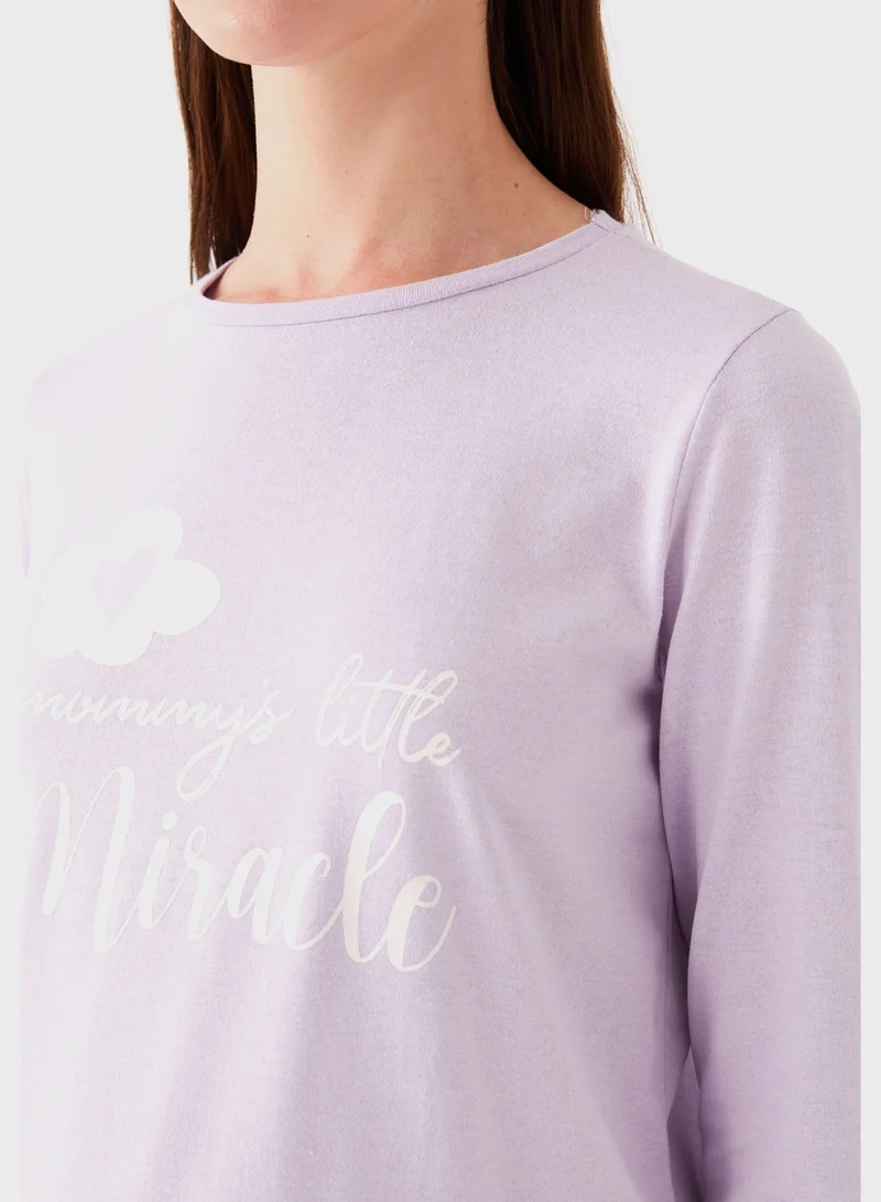 LC WAIKIKI Round Neck Graphic Tunic