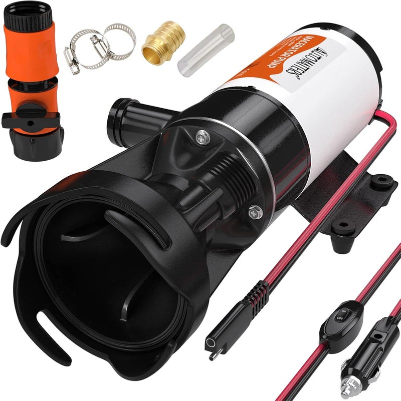 AUTOMATTERS RV Macerator Pump 12V DC for Trailer Waste Water Dumping - Portable and Quick Release Waste Pump for Marine/RV/Campers - Image 1