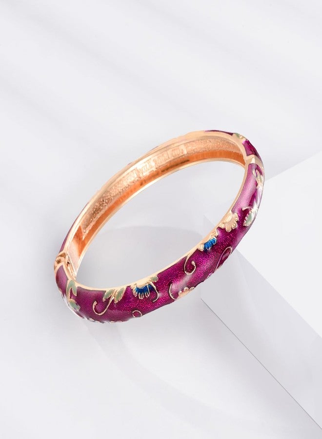 wynameleri Lastest Enamel Purple Bangle Bracelet for Women in Gift Box - Image 4