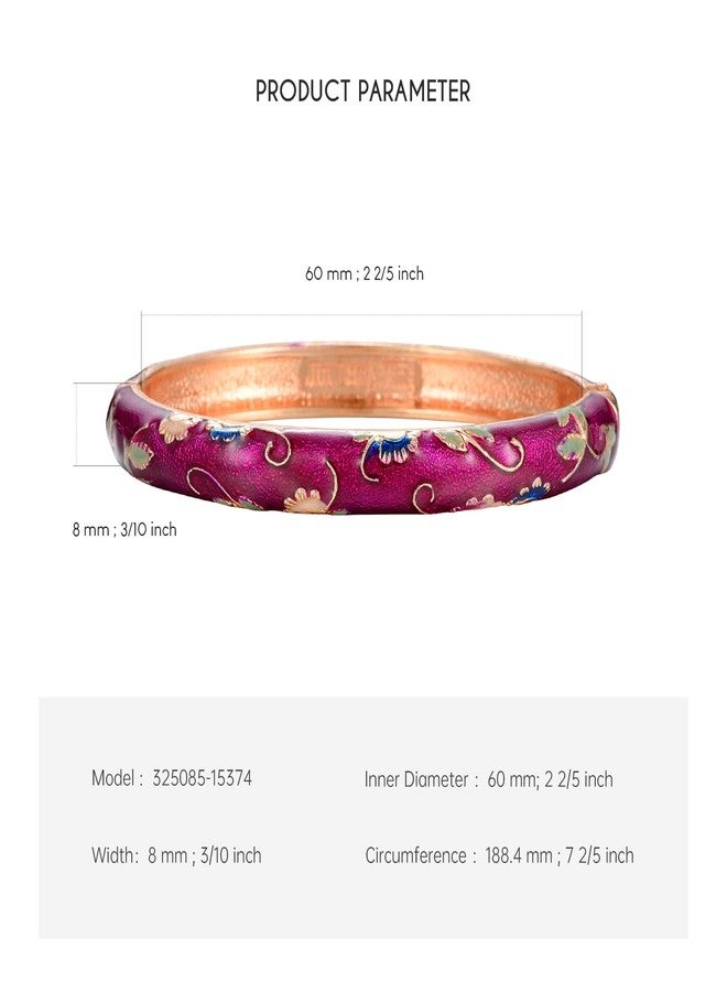 wynameleri Lastest Enamel Purple Bangle Bracelet for Women in Gift Box - Image 3