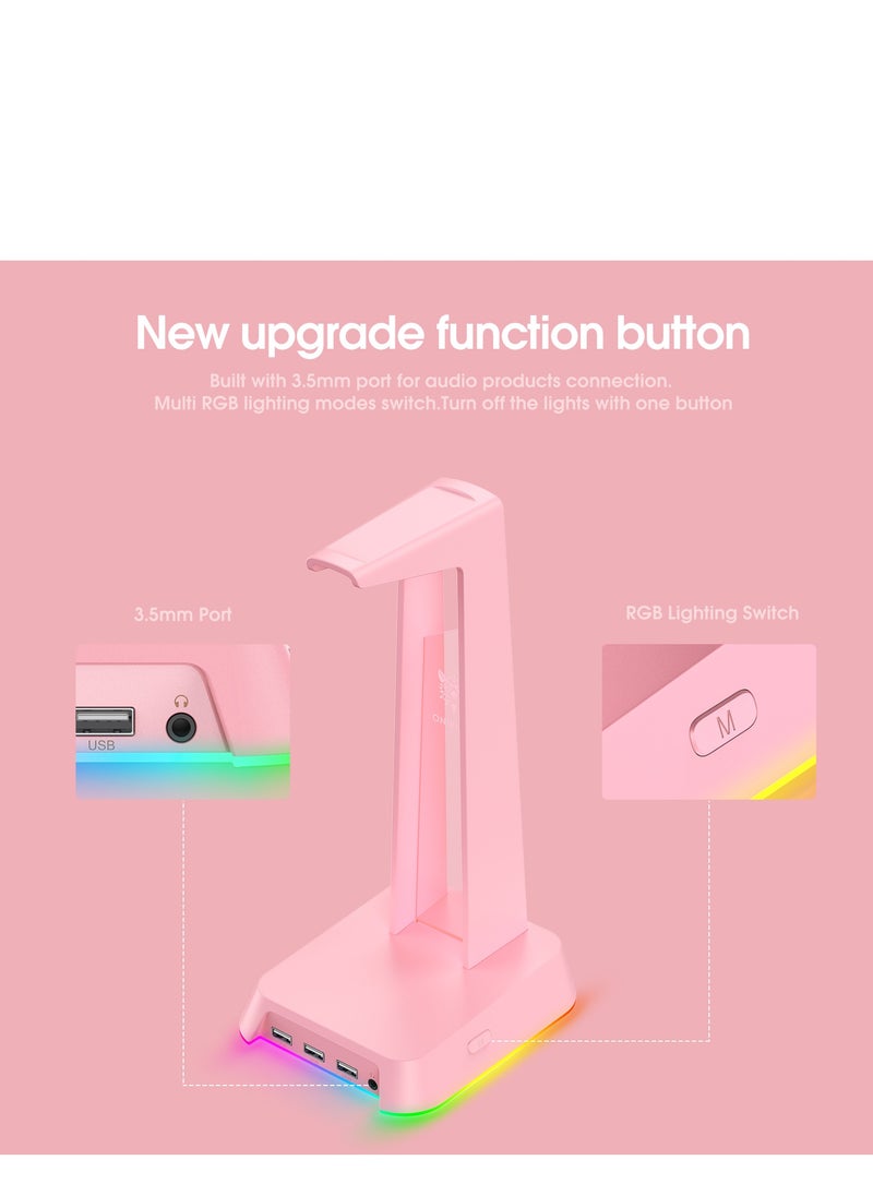 أونيكوما - ستاند سماعة رأس أونكوما RGB مع 3 منافذ USB 2.0 ومنفذ 3.5 ملم - Image 1