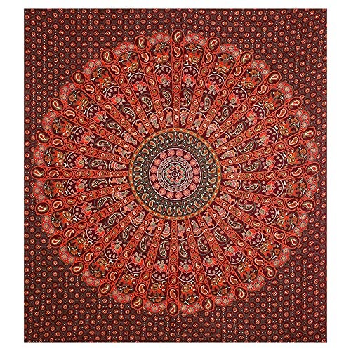 Braise Premium Barmeri Print | King Size | 100% Pure Cotton | Double Bedsheet with 2 Pillow Covers (Maroon, Design 3) - Image 2