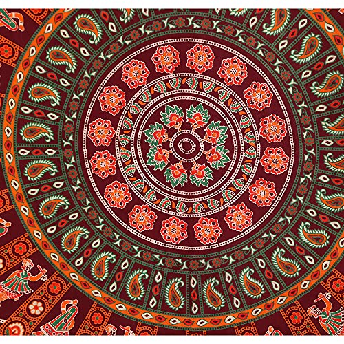 Braise Premium Barmeri Print | King Size | 100% Pure Cotton | Double Bedsheet with 2 Pillow Covers (Maroon, Design 3) - Image 3