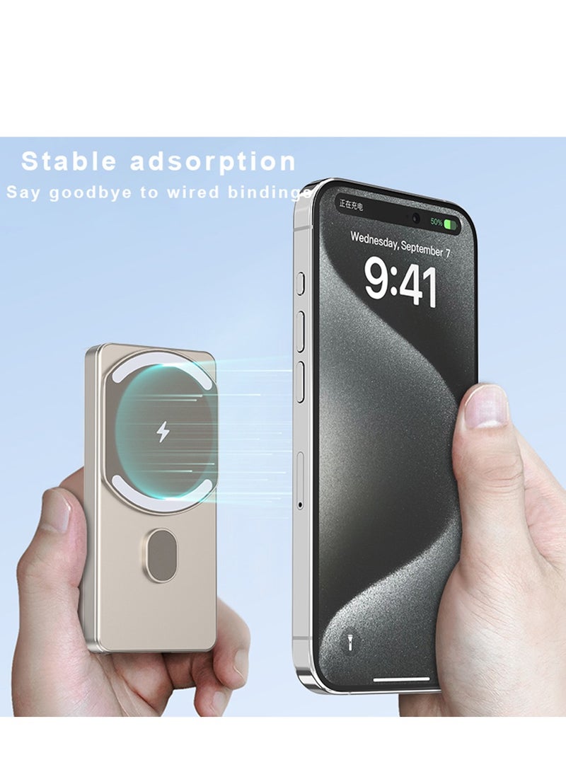 VIWTEC Magnetic Phone Power Bank 10000mAh - Wireless Fast Charger Compatible with iPhone 12-15/AirPods | Ultra-Slim Portable Charger - Image 4