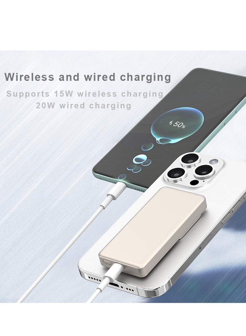 VIWTEC Magnetic Phone Power Bank 10000mAh - Wireless Fast Charger Compatible with iPhone 12-15/AirPods | Ultra-Slim Portable Charger - Image 5