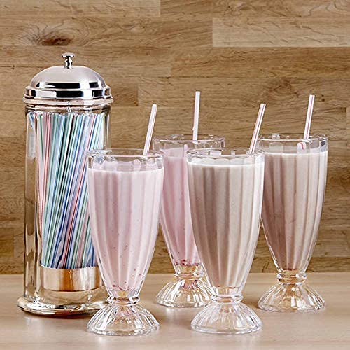 NVRA Italian Premium Falooda Glasses Set of 4 Transparent 360ml Drinking Water Glass Stylish and Crystal Highball Glasses for Juice Milk Shake Ice Cream Milkshake Faluda Smoothie Cocktails - Image 3