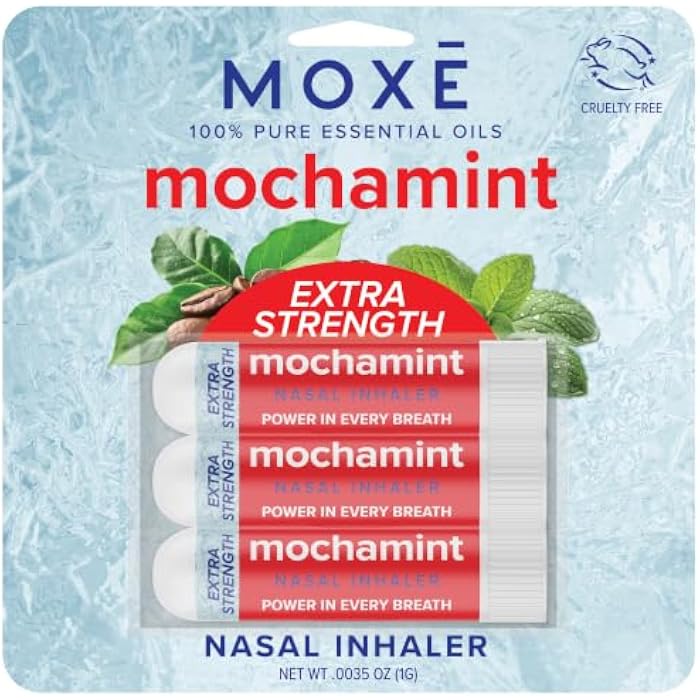 MOXE MOXĒ Extra Strength Mochamint Nasal Inhaler Stick for Sinus Relief, 1 Pack | Invigorating Coffee Aroma & Powerful Cooling Menthol for Mental Clarity and Refreshing Energy, Maximum Strength Aromatherapy - Image 1