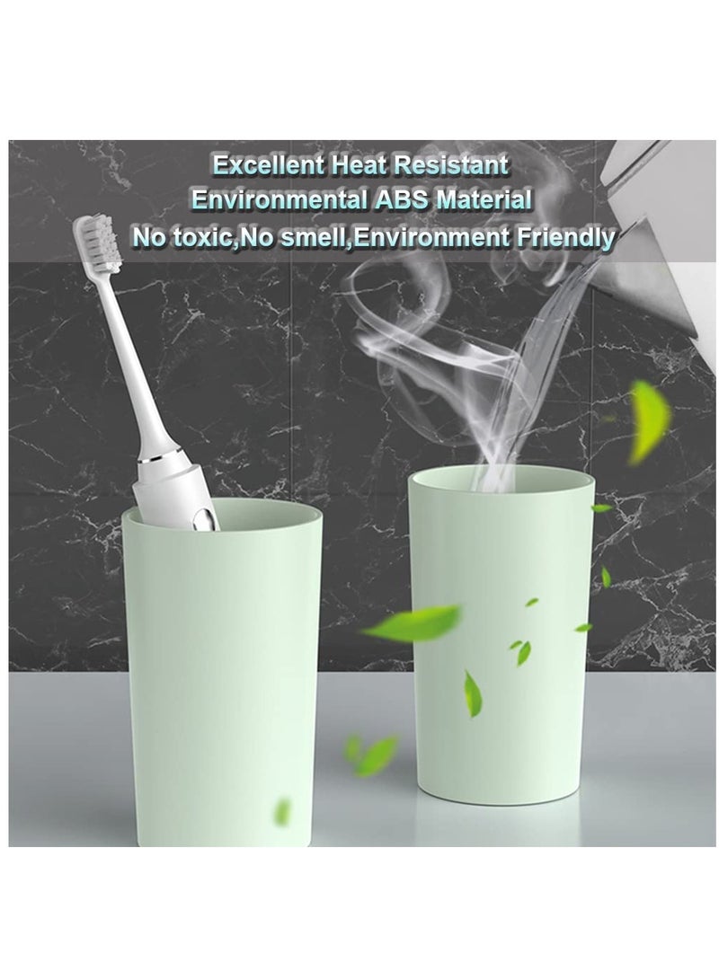 Excefore Toothbrush Holders for Bathrooms, 2 Cups Toothbrush Holder Wall Mounted with Toothpaste Dispenser, Large Capacity Tray, Cosmetic Drawer - Tooth Brushing Holder & Bathroom Accessories, 2 Cup, Green - Image 4