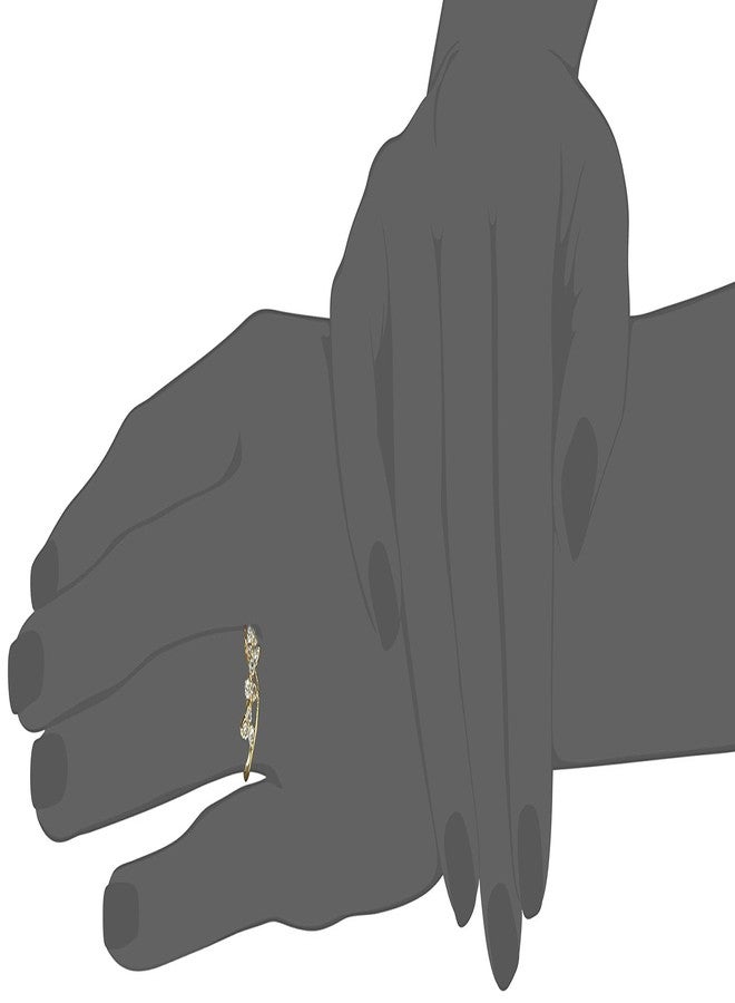 Estele Metal Brass 24k Gold Plated Studded with American Diamonds Ring for Women - Image 2