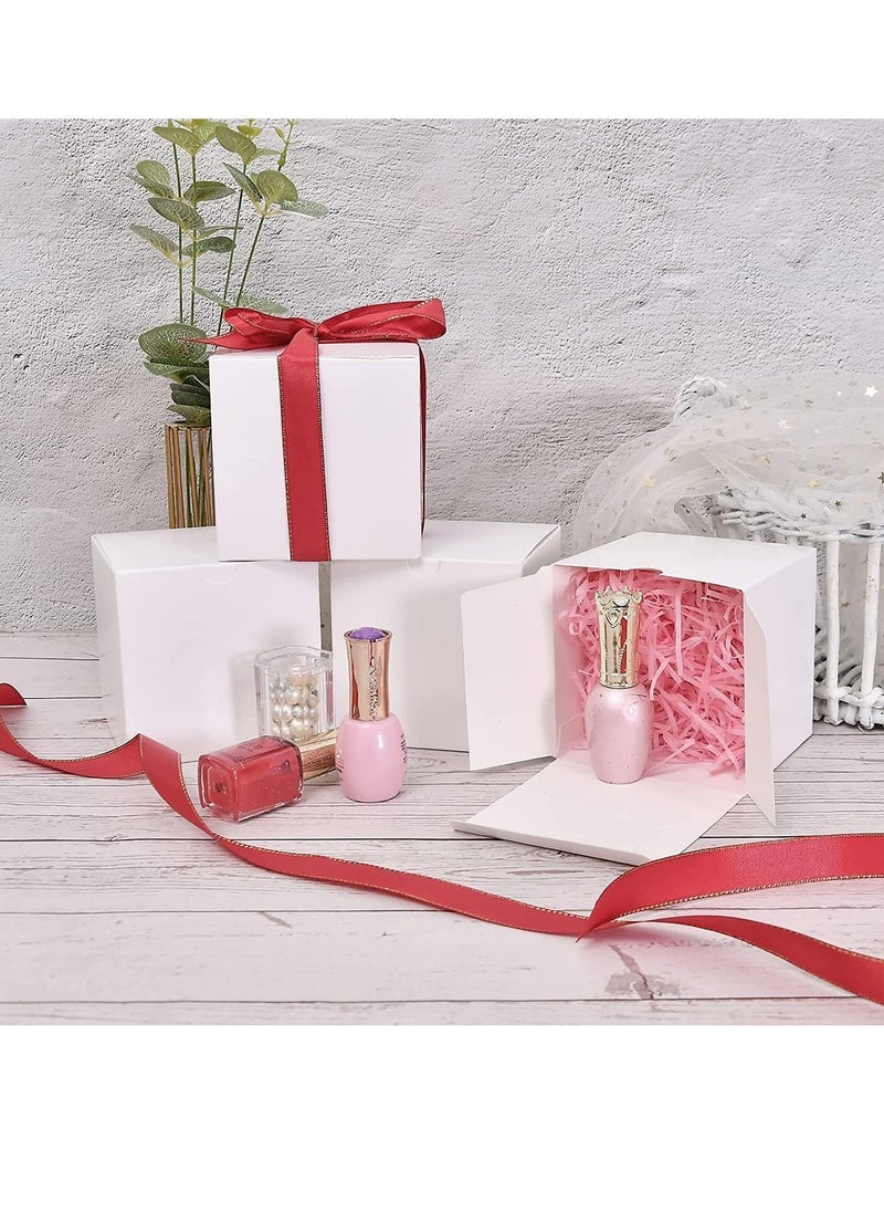 DIOTTI Gift Boxes, Gradient Gift Box with Lid Recycled Kraft Paper Favor Boxes Bridesmaid Proposal Boxes Christmas Gift Box for Bridesmaids Proposal, Crafting, Cupcake, Wedding (25 pcs, 8 * 8 * 8 cm,White)  - Image 3