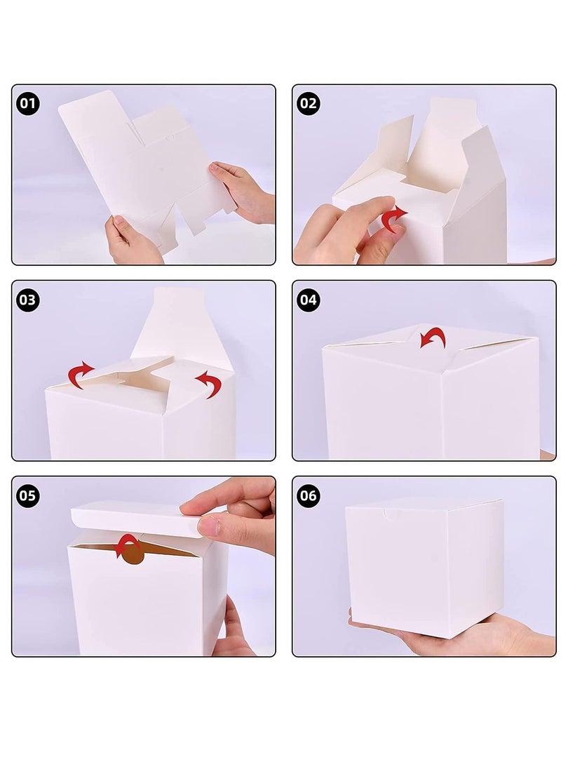 DIOTTI Gift Boxes, Gradient Gift Box with Lid Recycled Kraft Paper Favor Boxes Bridesmaid Proposal Boxes Christmas Gift Box for Bridesmaids Proposal, Crafting, Cupcake, Wedding (25 pcs, 8 * 8 * 8 cm,White)  - Image 4