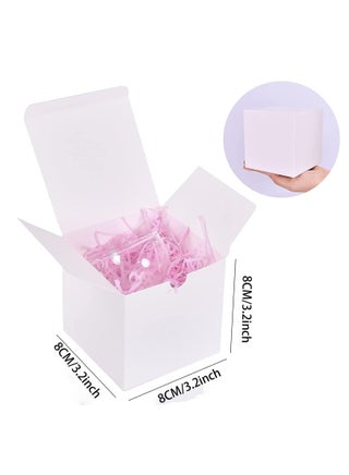 Gift Boxes, Gradient Gift Box with Lid Recycled Kraft Paper Favor Boxes Bridesmaid Proposal Boxes Christmas Gift Box for Bridesmaids Proposal, Crafting, Cupcake, Wedding (25 pcs, 8 * 8 * 8 cm,White) - view 5