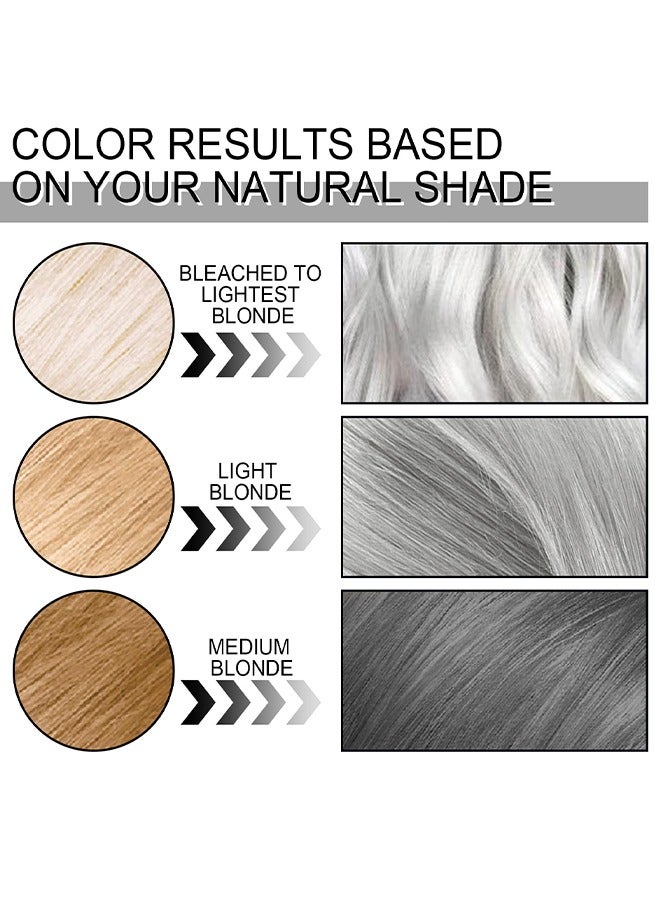 EELHOE Silver Gray Natural Hair Dye Cream, Hair Dye Light Gray Silver Color Cream, Gray Silver Color Cream, Grey Permanent Hair Dye, Silver Gray Natural Hair Color Cream, Silver Hair Dye, 100ML - Image 3